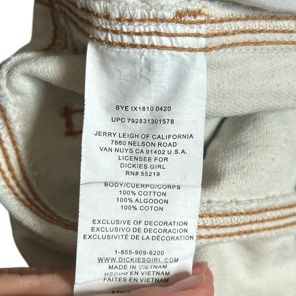 Dickies Women's Denim Cargo Cream Jeans 7 28 - Picture 14 of 16